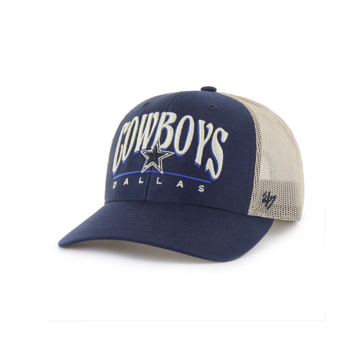 Men's Navy/Natural Dallas Cowboys Arid Adjustable Trucker Hat