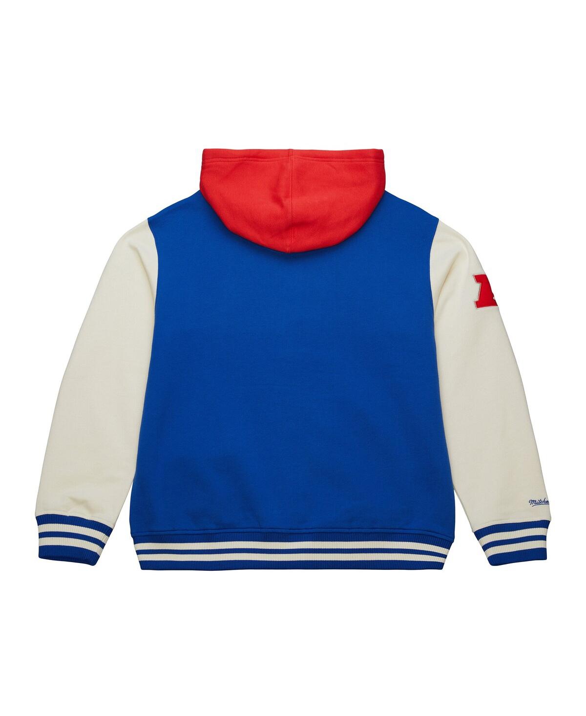 Mitchell & Ness Men's Royal Buffalo Bills Courtside Fleece Full-snap Hoodie Jacket In Blue
