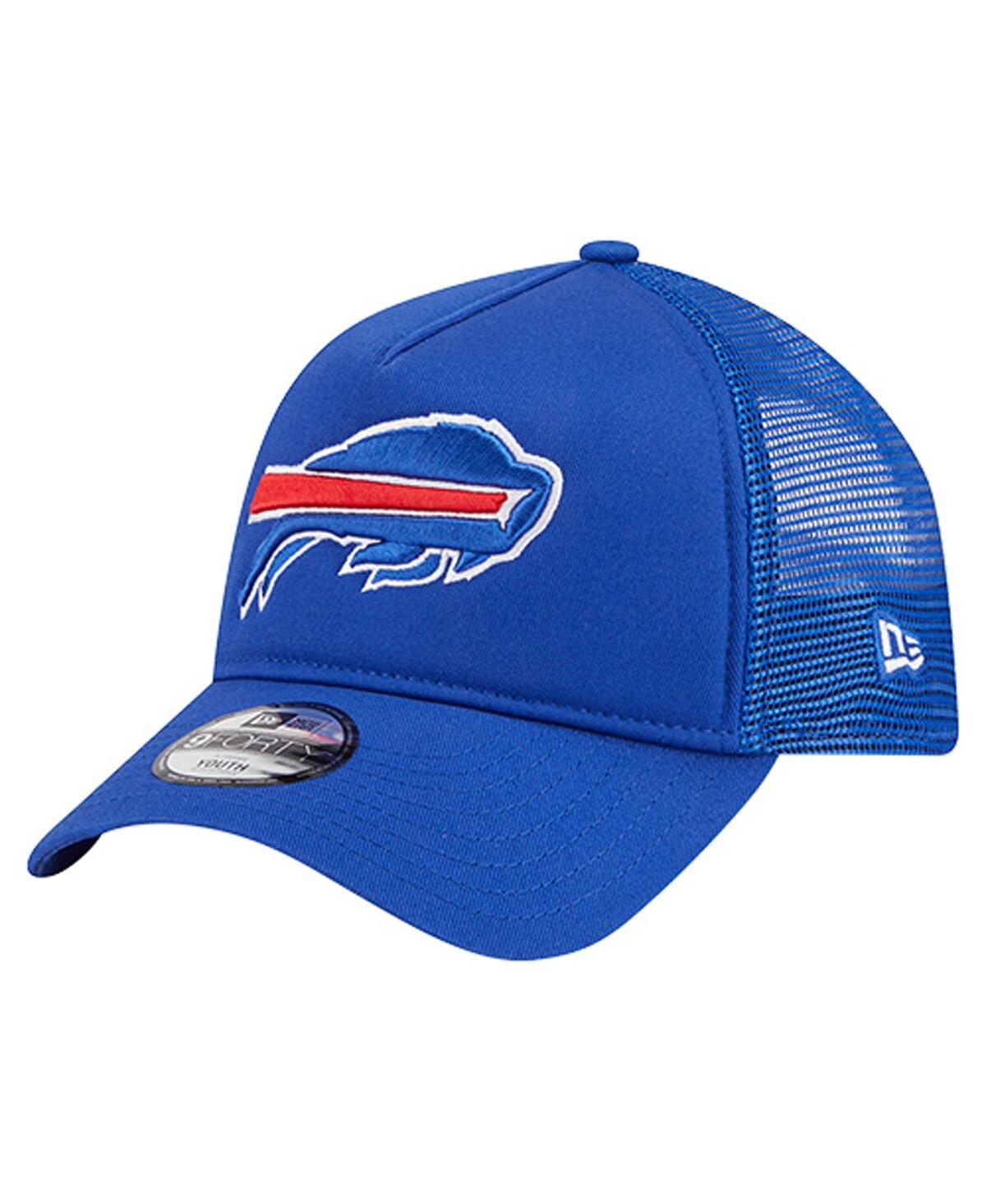 New Era Toddler Royal Buffalo Bills Main 9forty A-frame Trucker Adjustable Hat In Blue