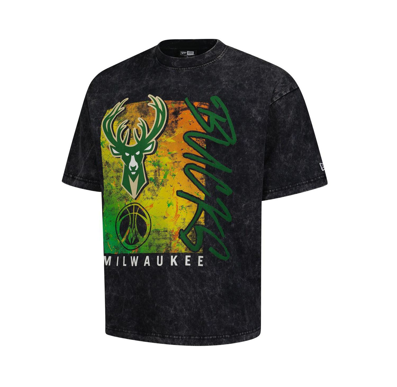 Men's Black Milwaukee Bucks Sport Classics Enzyme Washed T-Shirt