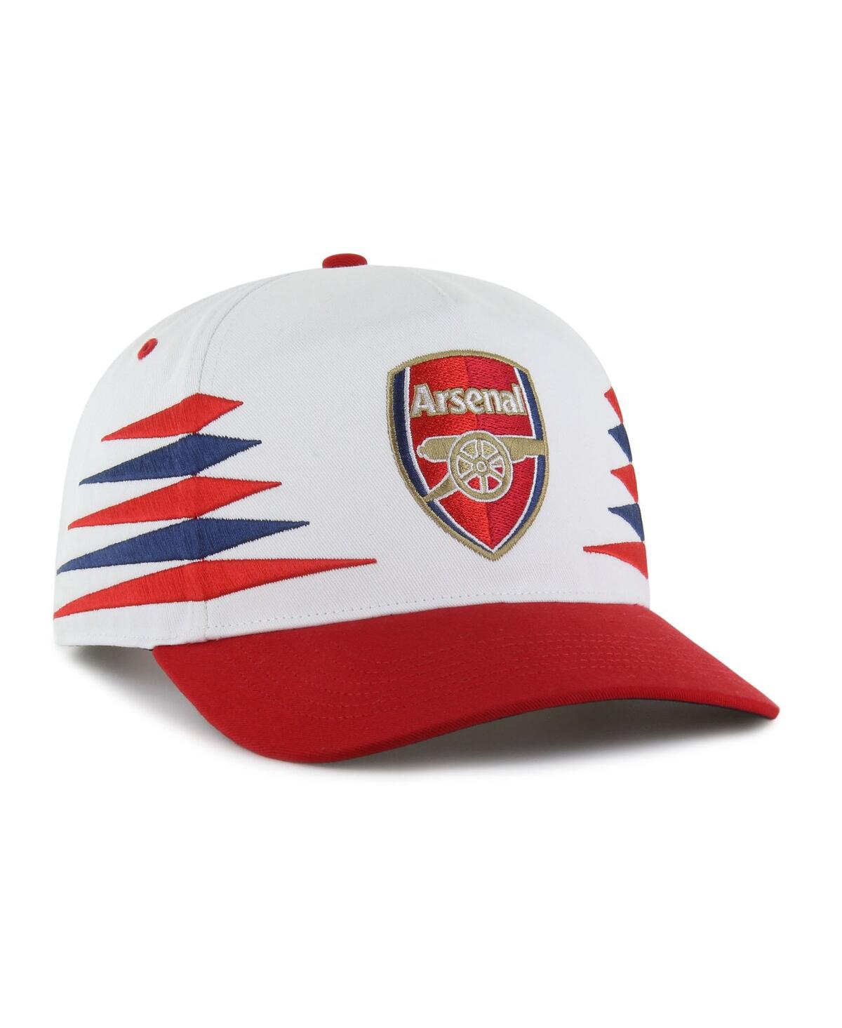 47 Brand Men's White/red Arsenal Diamond Cut Hitch Adjustable Hat In White