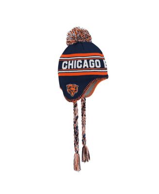 Outerstuff - Big Boys and Girls Navy Chicago Bears Jacquard Tassel with Pom Knit Hat