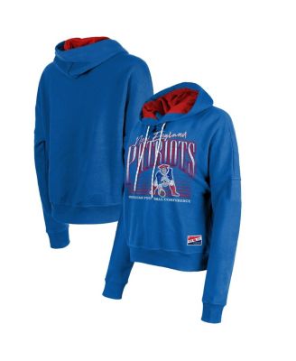 New Era - Women's Royal New England Patriots Throwback Boxy Pullover Hoodie