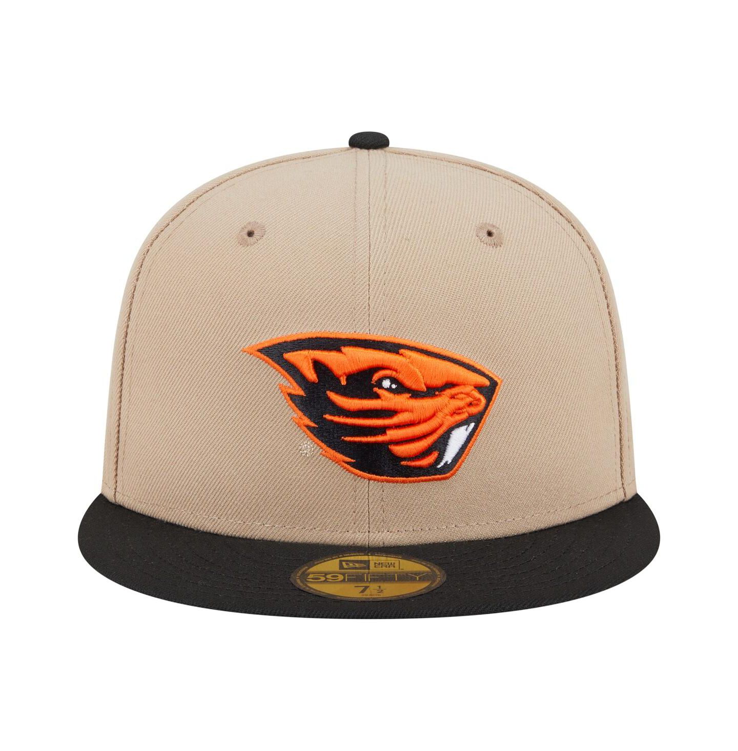 Мужская кепка New Era Khaki Oregon State Beavers Two-Tone 59FIFTY Fitted Hat — фото 4