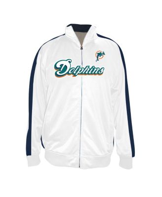 Profile - Men's White Miami Dolphins Big Tall Tricot Full-Zip Track Jacket