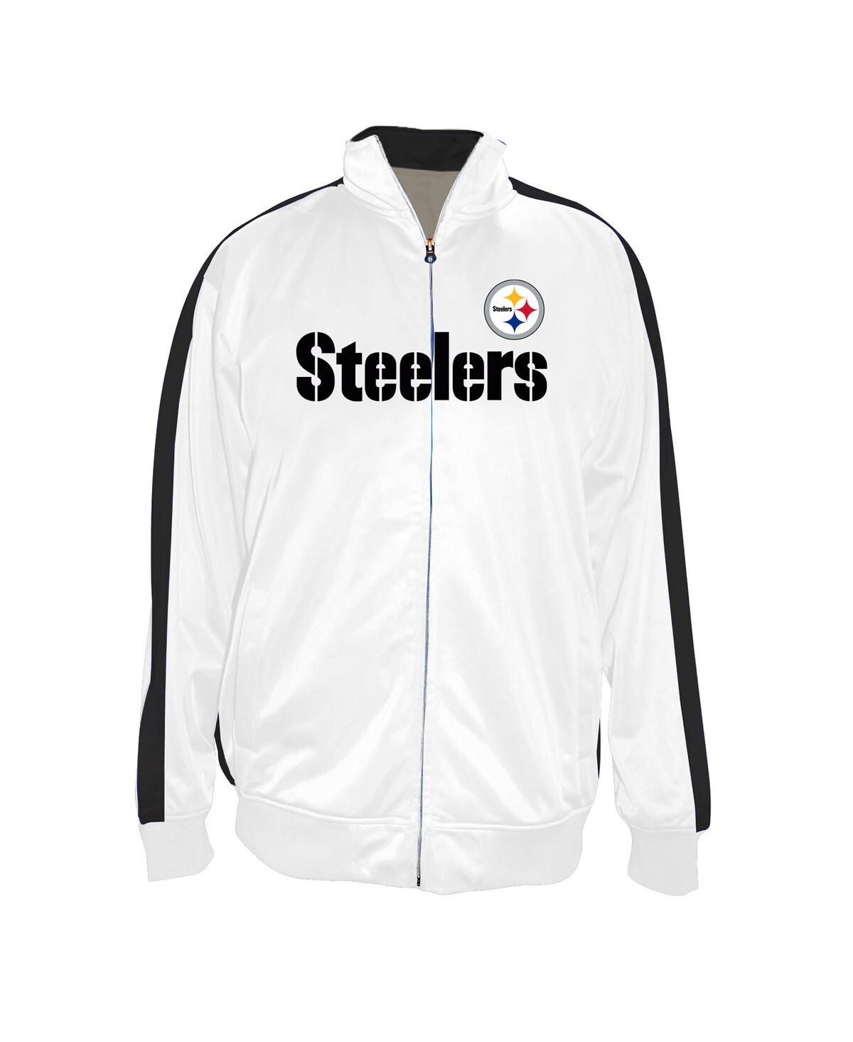 Мужская белая спортивная куртка Pittsburgh Steelers Big Tall из трикотажа на молнии