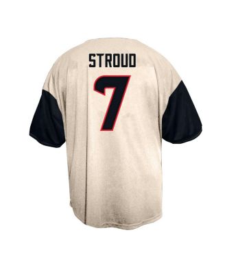 Men's C.J. Stroud Cream Houston Texans Big Tall Baseball Button-Up Shirt