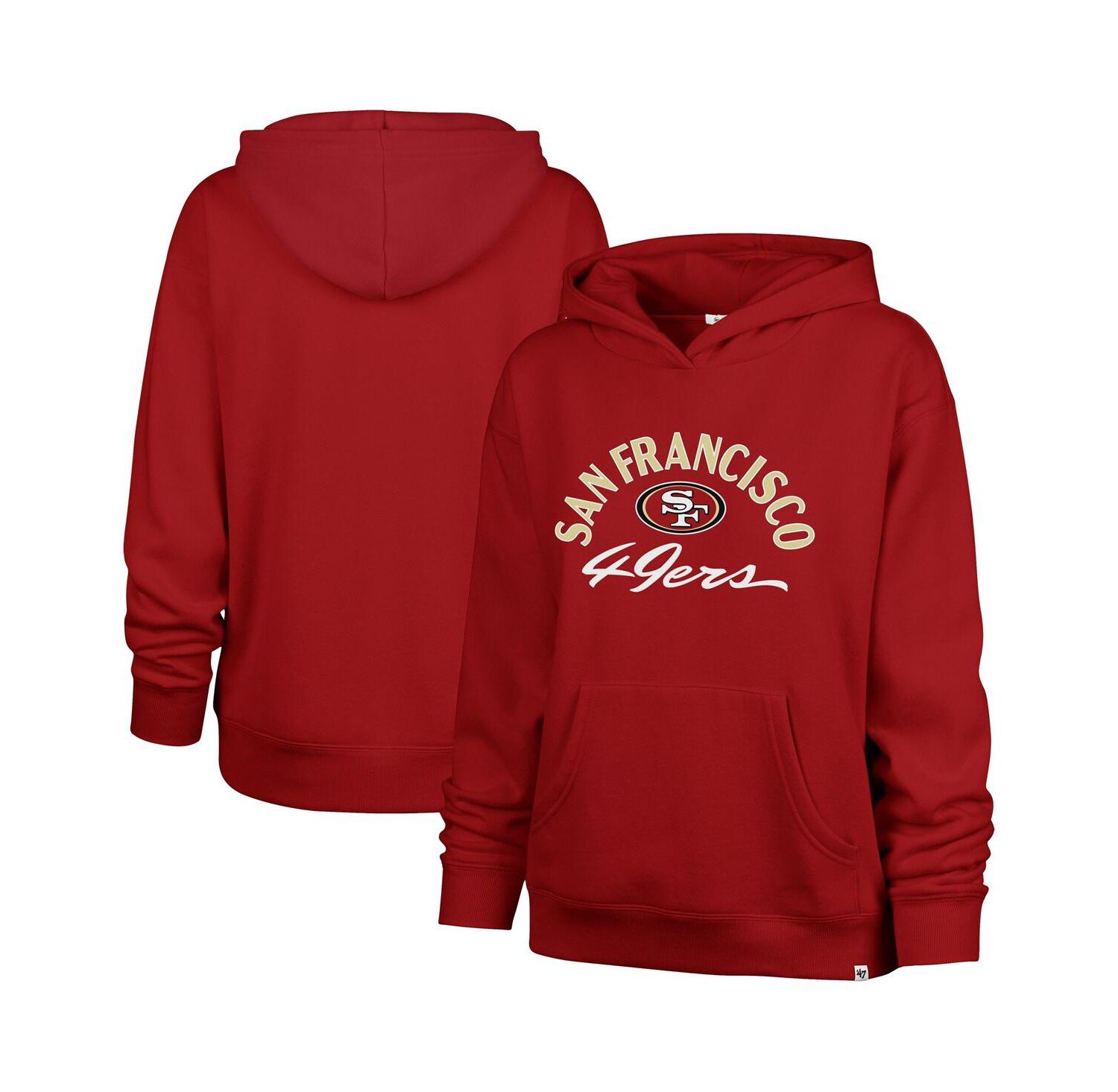 Women's Scarlet San Francisco 49ers Plus Size Whirlwind Naomi Hoodie