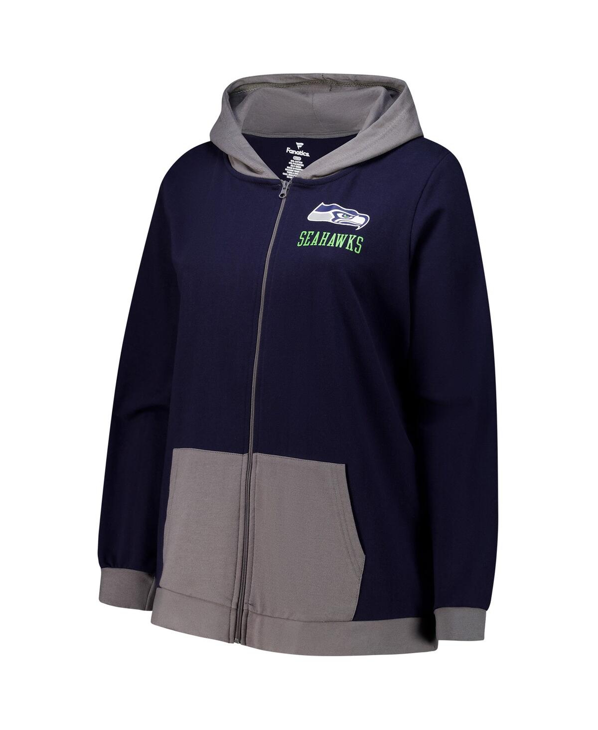 Fanatics Women's College Navy Seattle Seahawks Hit It Full-zip Hoodie In Blue