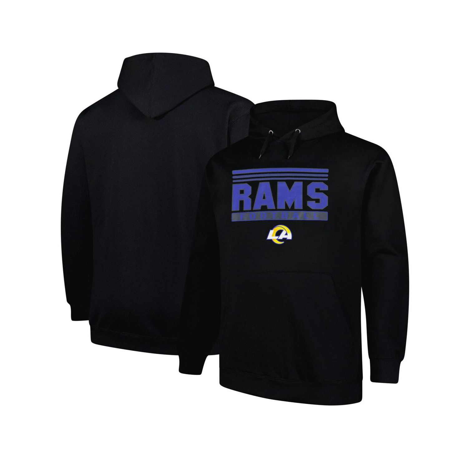 Men's Black Los Angeles Rams Big & Tall Pop Pullover Hoodie