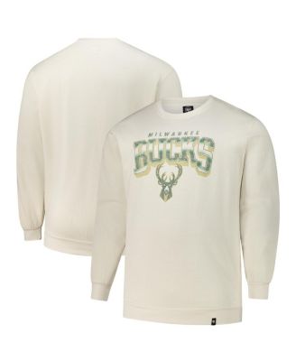 '47 Brand - Men's Cream Milwaukee Bucks Big Tall Spotlight Headline Pullover Sweatshirt
