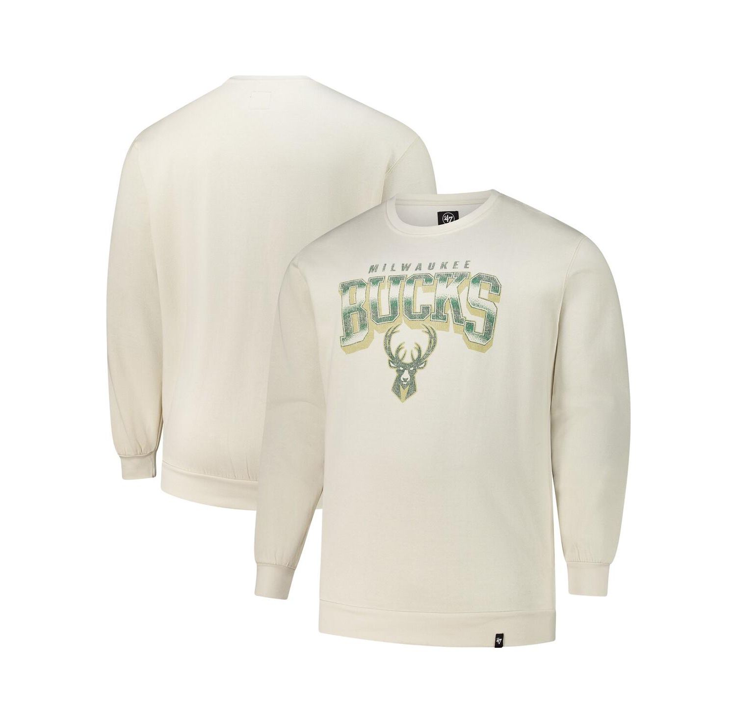 47 Brand Men's Cream Milwaukee Bucks Big & Tall Spotlight Headline Pullover Sweatshirt