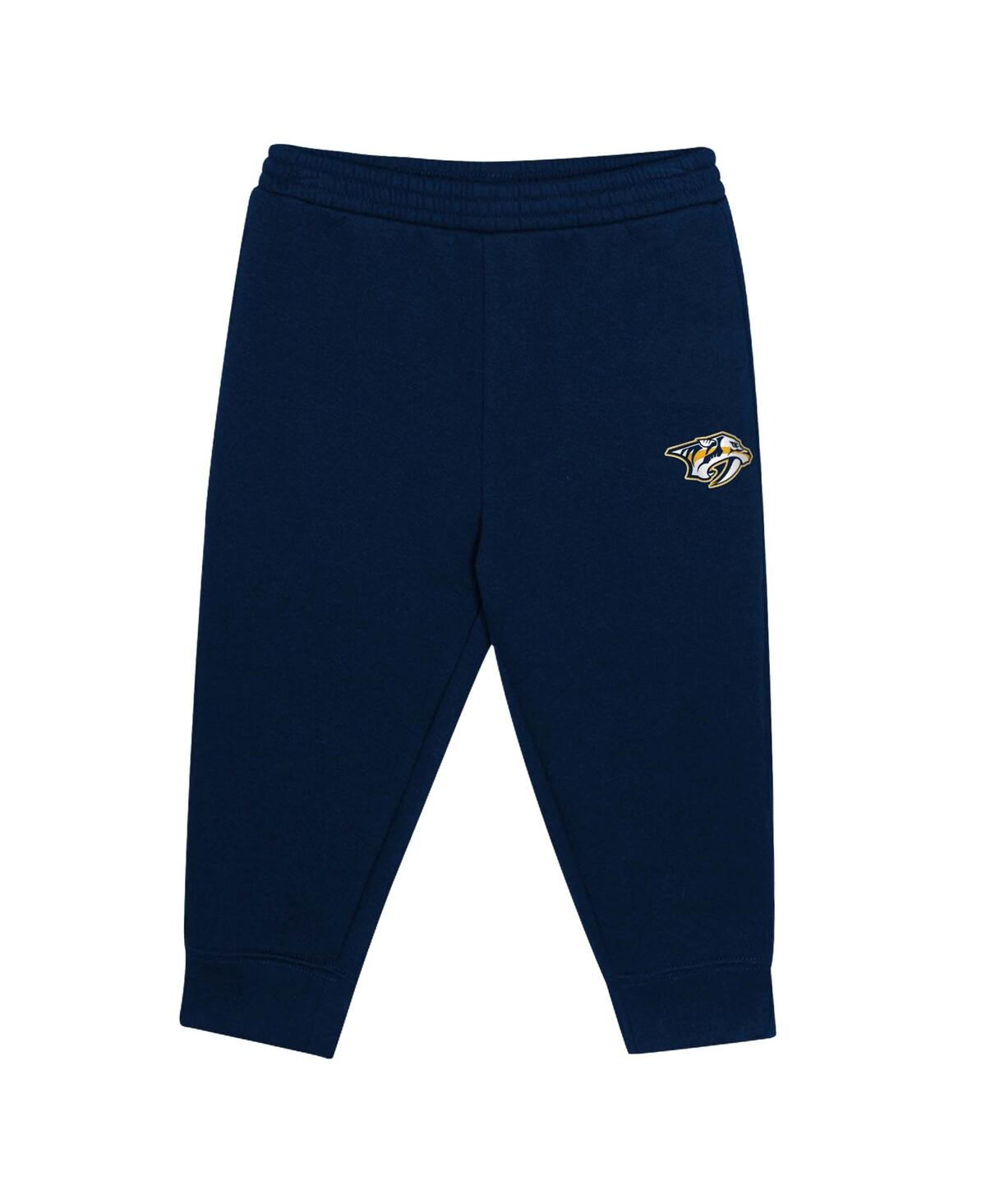 Outerstuff Toddler 2-piece Navy/gold Nashville Predators Puck Hero Fleece Hoodie And Sweatpants Set In Multi