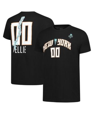 Stadium Essentials - Men's and Women's Black New York Liberty Ellie Mascot Name Number T-Shirt