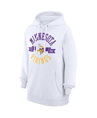 Women's White Minnesota Vikings City Graphic Team Fleece Pullover Hoodie