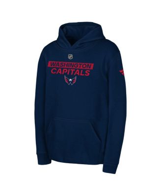 Outerstuff - Big Boys and Girls Navy Washington Capitals Authentic Pro Wordmark Fleece Pullover Hoodie