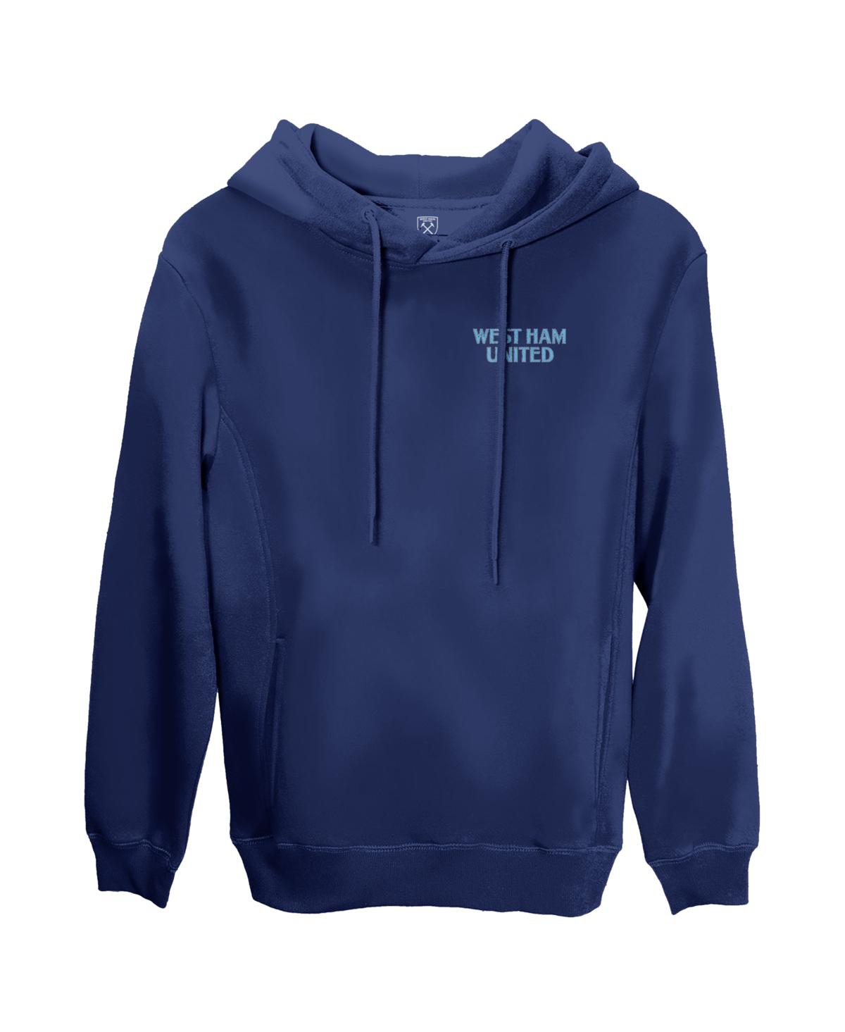 1863fc Men's Navy West Ham United Wordmark Fleece Pullover Hoodie In Blue