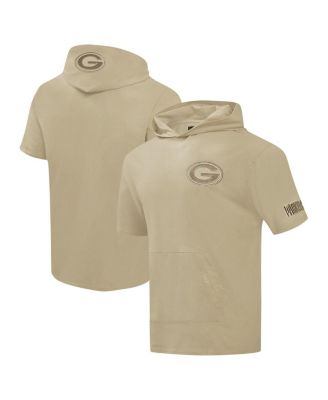Pro Standard - Men's Tan Green Bay Packers Neutrals Capsule Short Sleeve Pullover Hoodie