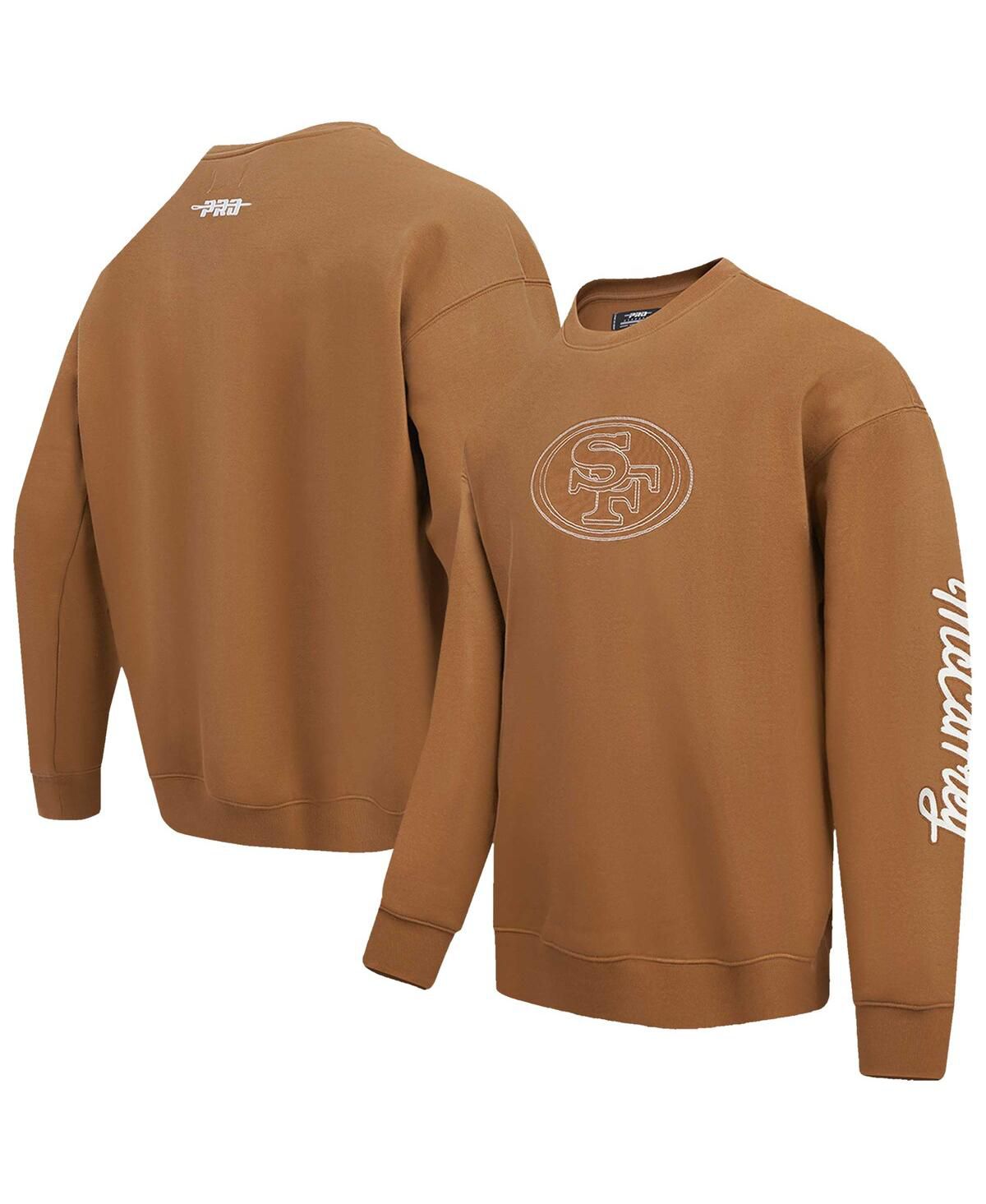 Мужской пуловер Christian McCaffrey Brown San Francisco 49ers с круглым вырезом и толстовкой