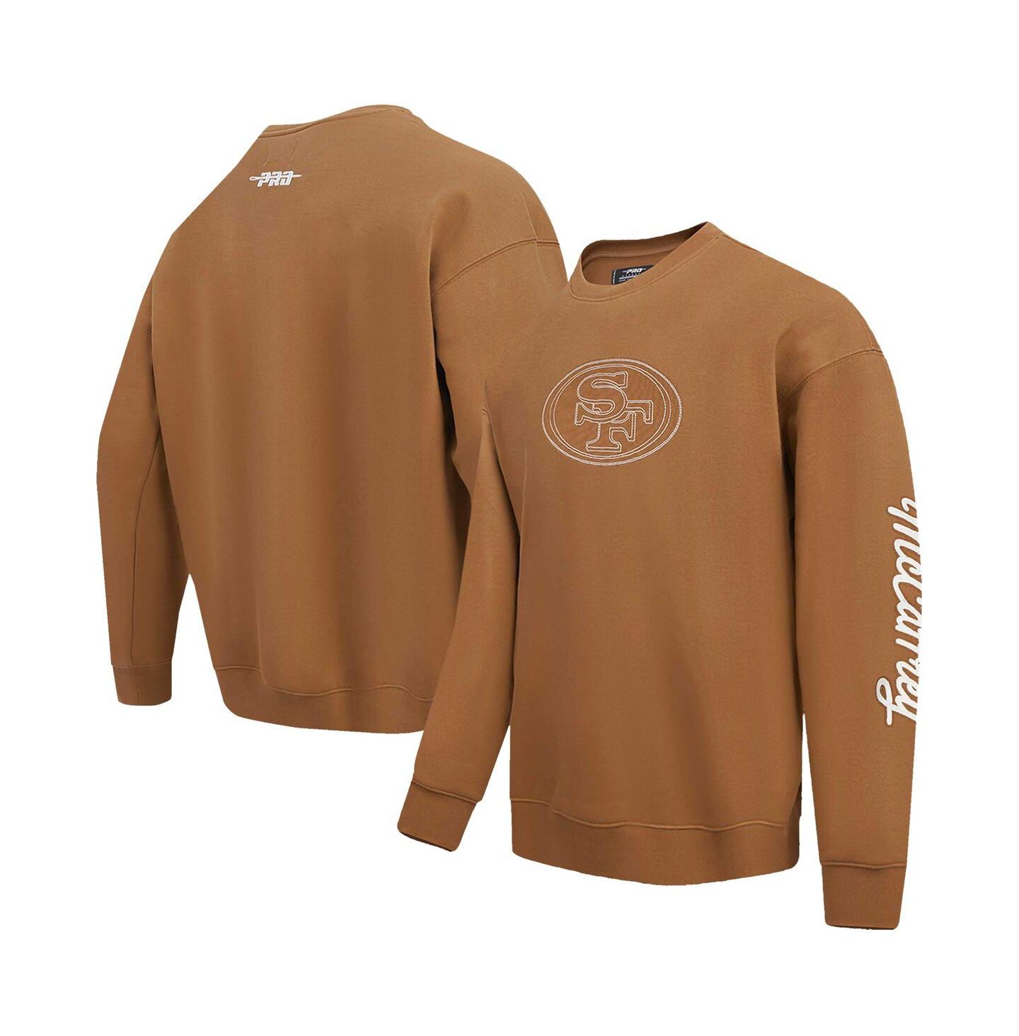 Мужская толстовка Pro Standard Christian McCaffrey Brown San Francisco 49ers Pullover Crewneck — фото 1