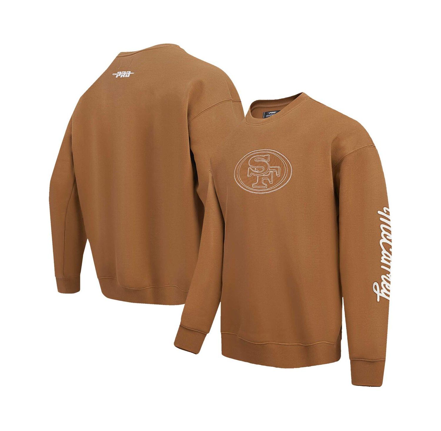 Men's Christian McCaffrey Brown San Francisco 49ers Pullover Crewneck Sweatshirt