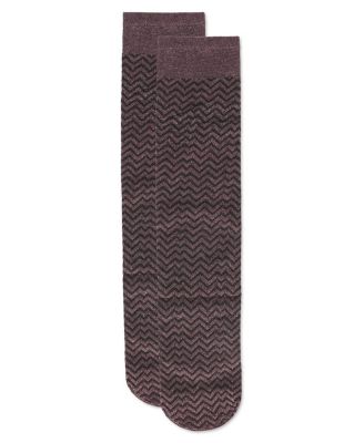 Women's Horizontal Zag Opaque Knee High Socks