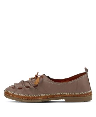 BERNA Leather Slip-On Shoes with Elastic Vamp and Whip-Stitched Details