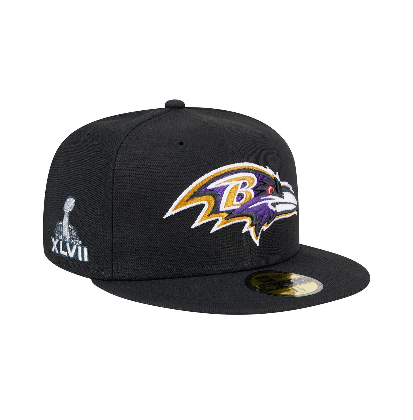 Мужская кепка New Era Black Baltimore Ravens Main Patch 59FIFTY Fitted Hat — фото 1