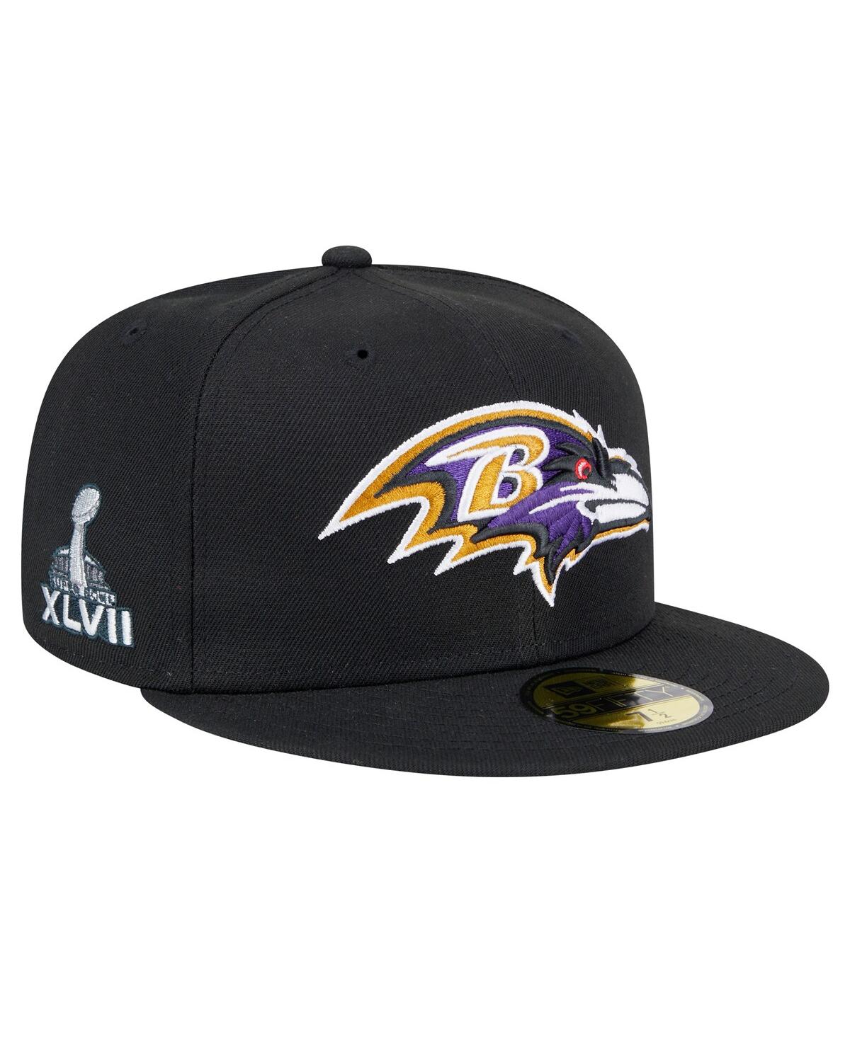 New Era Men's Black Baltimore Ravens Main Patch 59FIFTY Fitted Hat