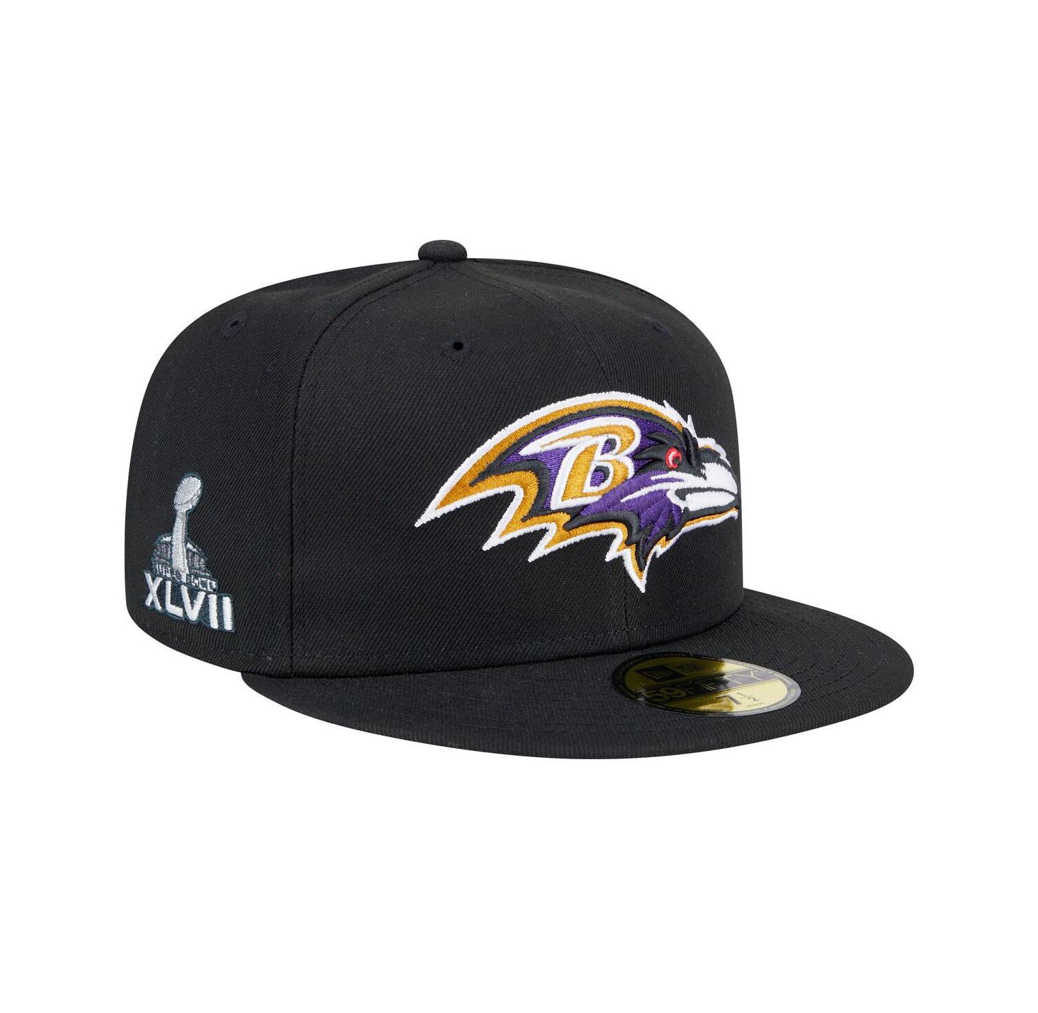 Men's Black Baltimore Ravens Main Patch 59FIFTY Fitted Hat