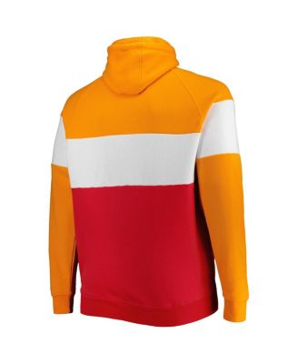 Men's Red Tampa Bay Buccaneers Big Tall Throwback Colorblock Raglan Pullover Hoodie