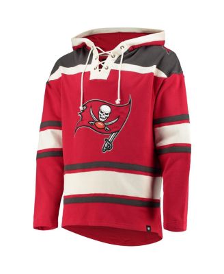 47 Brand Men's Red Tampa Bay Buccaneers Lacer V-Neck Pullover Hoodie