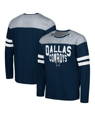 G-III Sports by Carl Banks - Men's Navy/Silver Dallas Cowboys Adaptive Hail Mary Long Sleeve T-Shirt