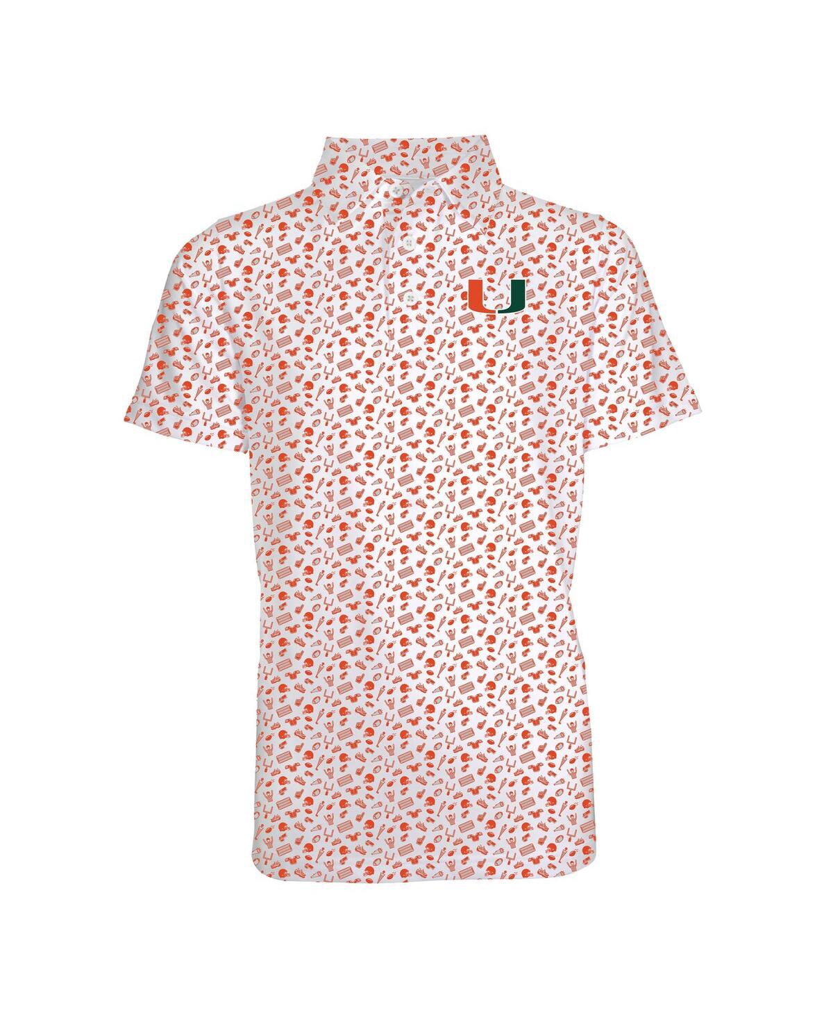 Garb Big Boys And Girls Orange Miami Hurricanes Tom Allover Print Performance Polo Shirt In Orange