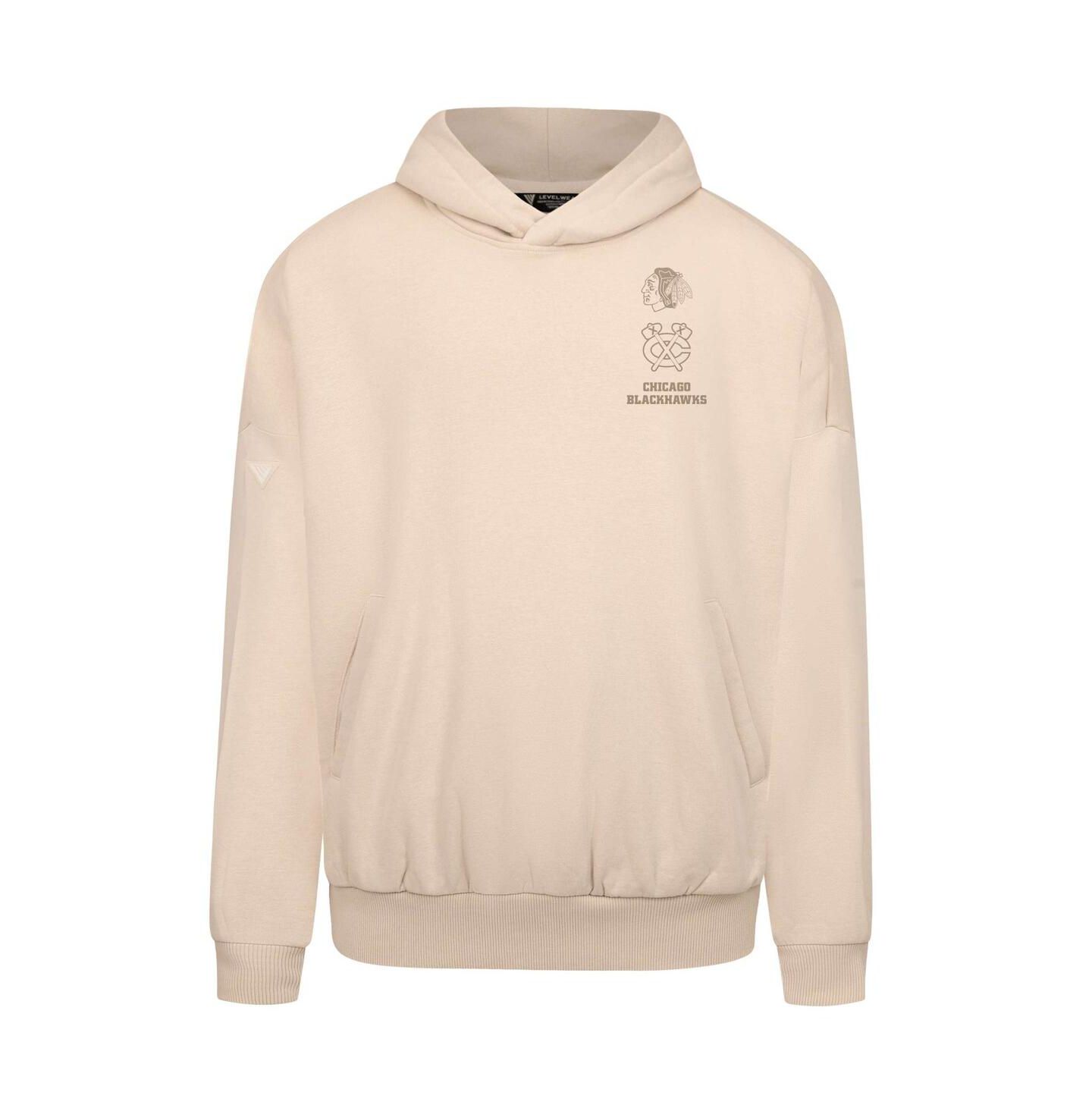 Мужское худи LevelWear Cream Chicago Blackhawks Contact Stamp Pullover — фото 3