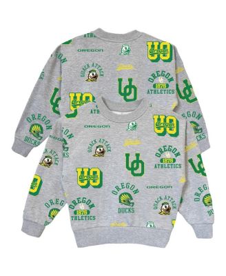 Gameday Couture - Big Girls Gray Oregon Ducks Always On Repeat Pullover Sweatshirt