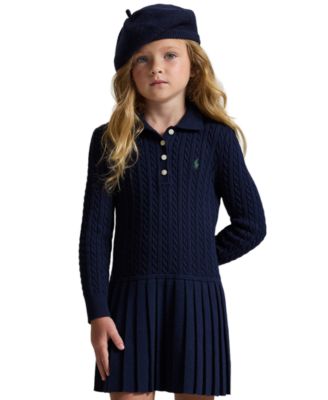 Girls' 2T-6X Mini-Cable Long Sleeves Sweater Dress