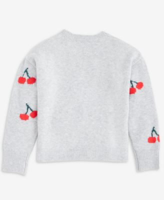 Girls 7-16 Crewneck Cherries Pullover Sweater 