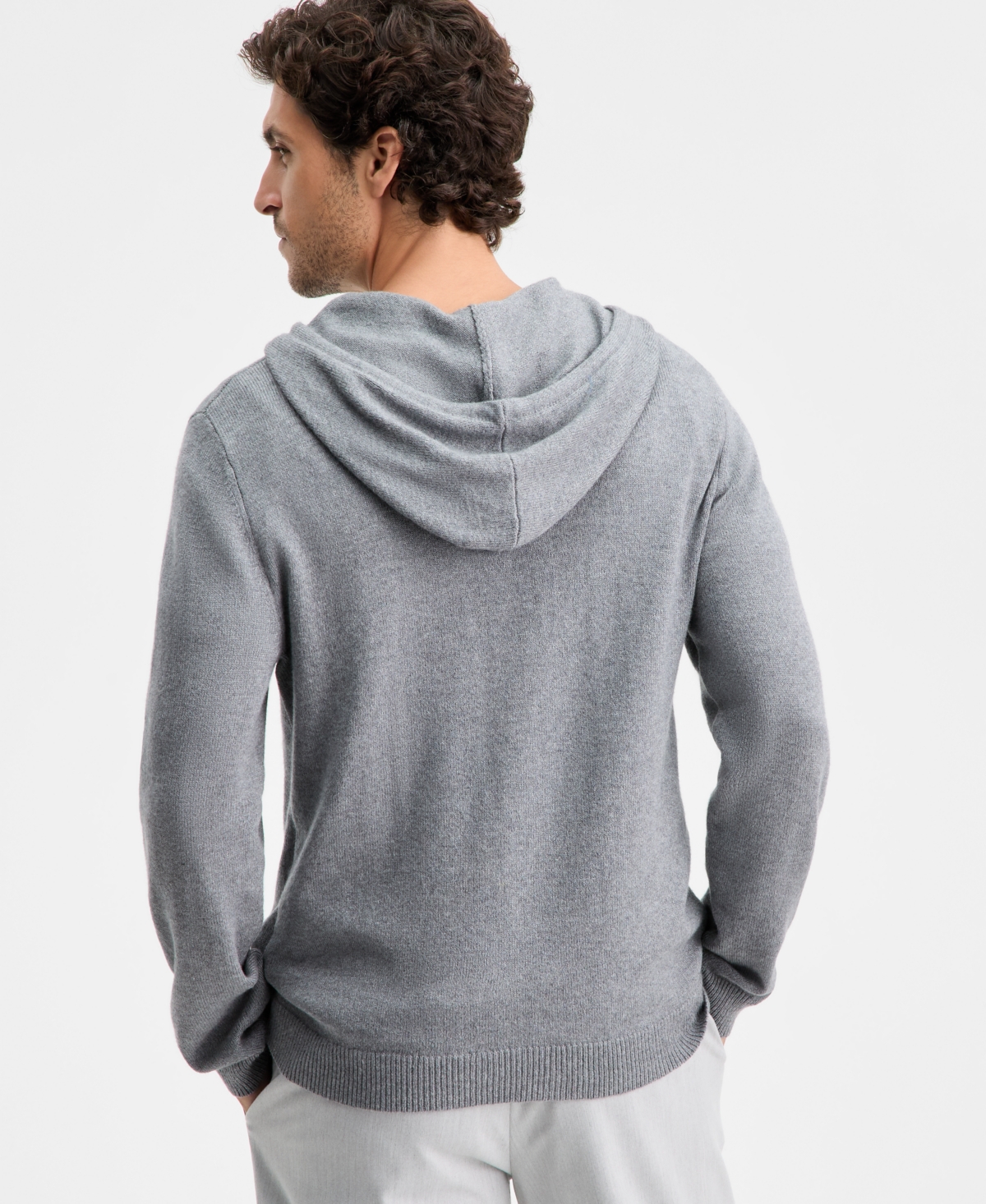 Alfani Men's Long-Sleeve Cashmere Blend Sweater Hoodie, Macy's Exclusive