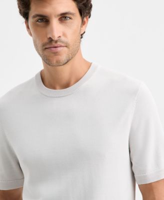 Men's Short-Sleeve Seamless Sweater T-Shirt, Macy's Exclusive