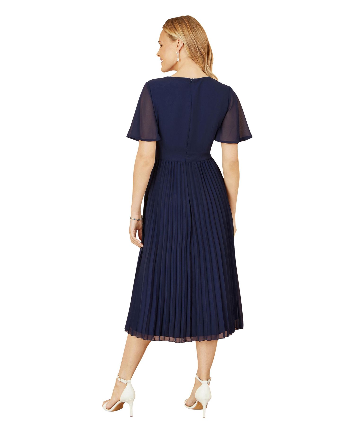 Women's Sequin Embellished Pleated Midi Dress