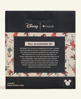 Tall Icon Mickey Mouse Glassware, Set of 4, Macy's Exclusive