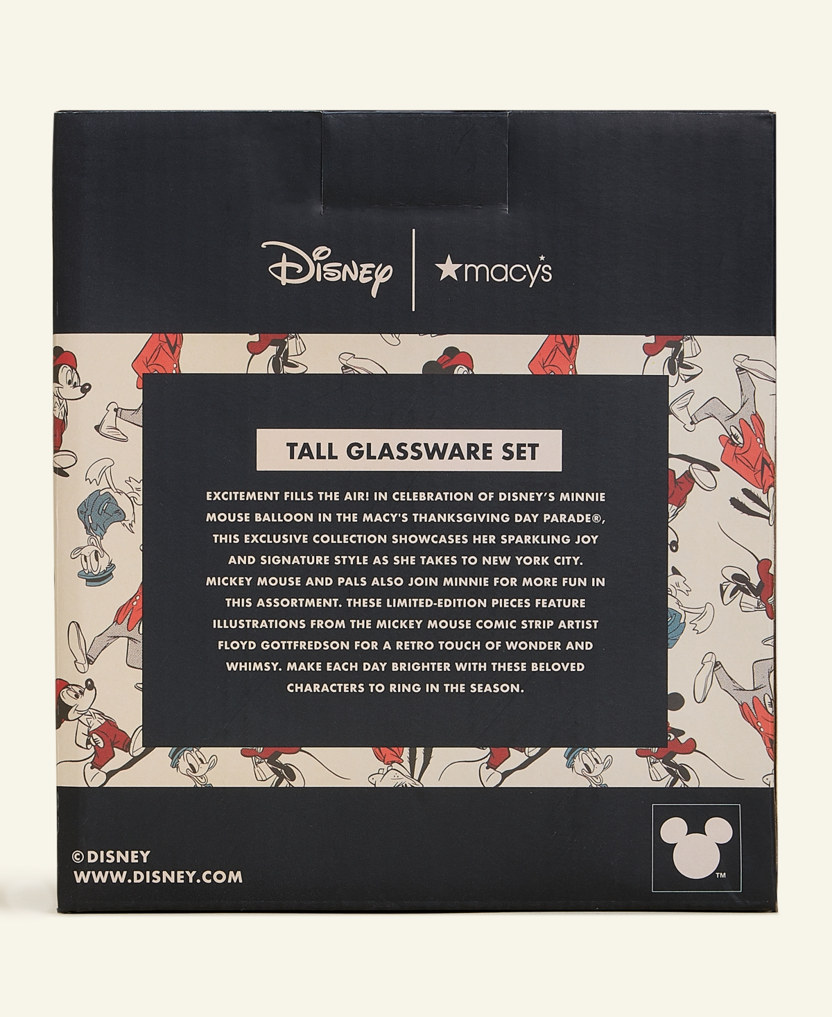 Disney | Macy's Tall Icon Mickey Mouse Glassware, Set of 4, Macy's Exclusive
