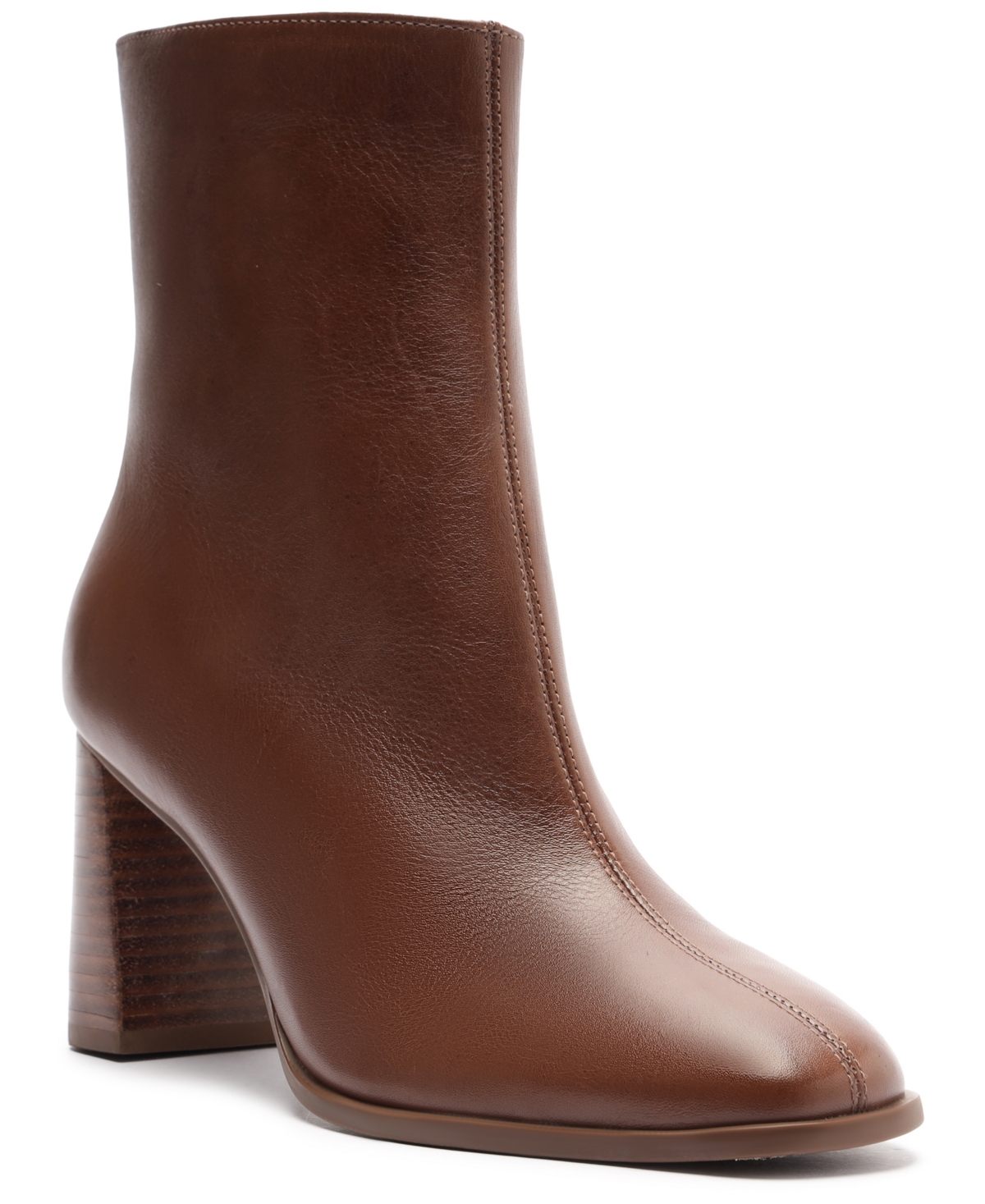 Arezzo Regina Block Heel Bootie In Brown