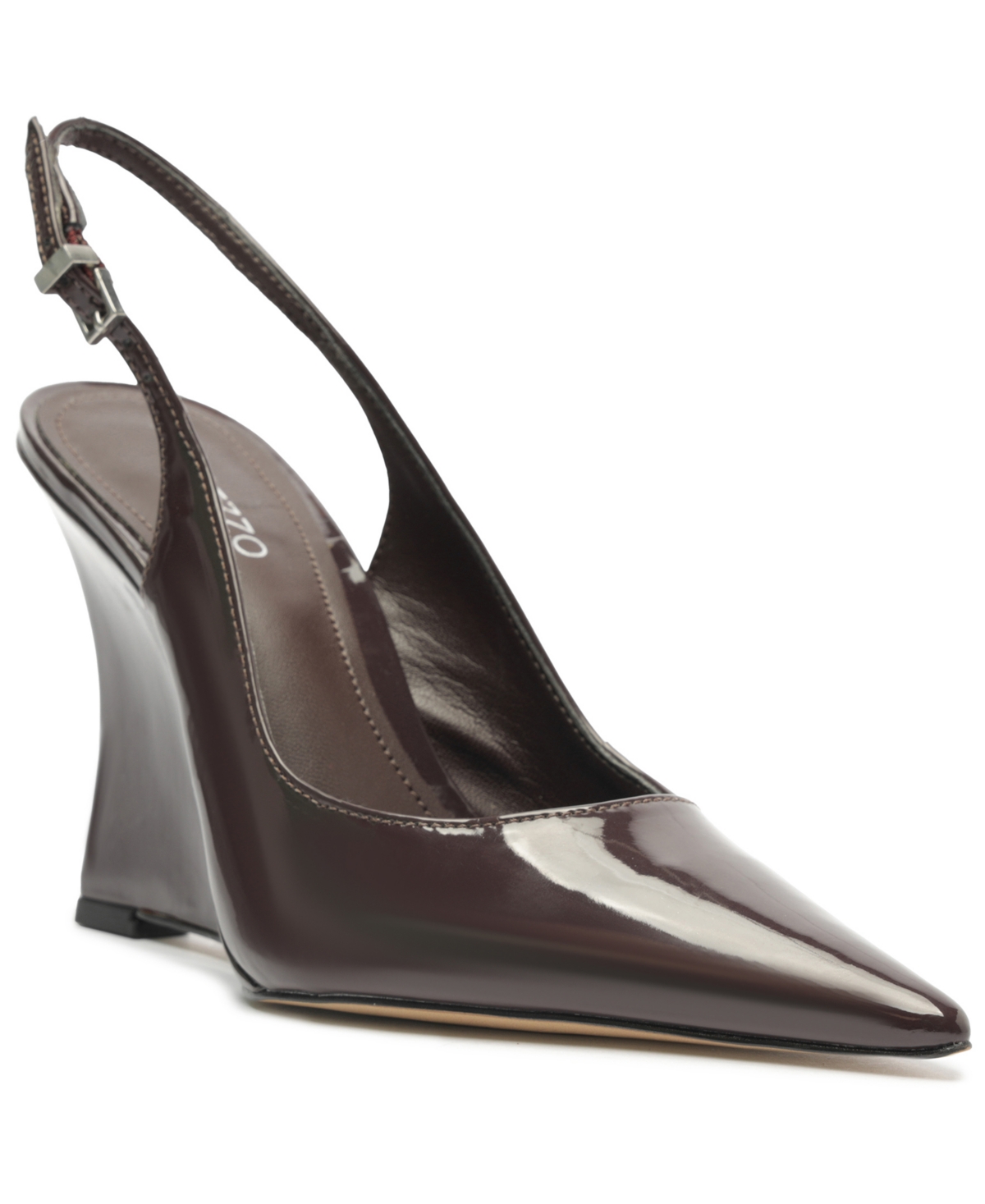 Arezzo Rowen Slingback Pointed Toe Wedge Pump In Black