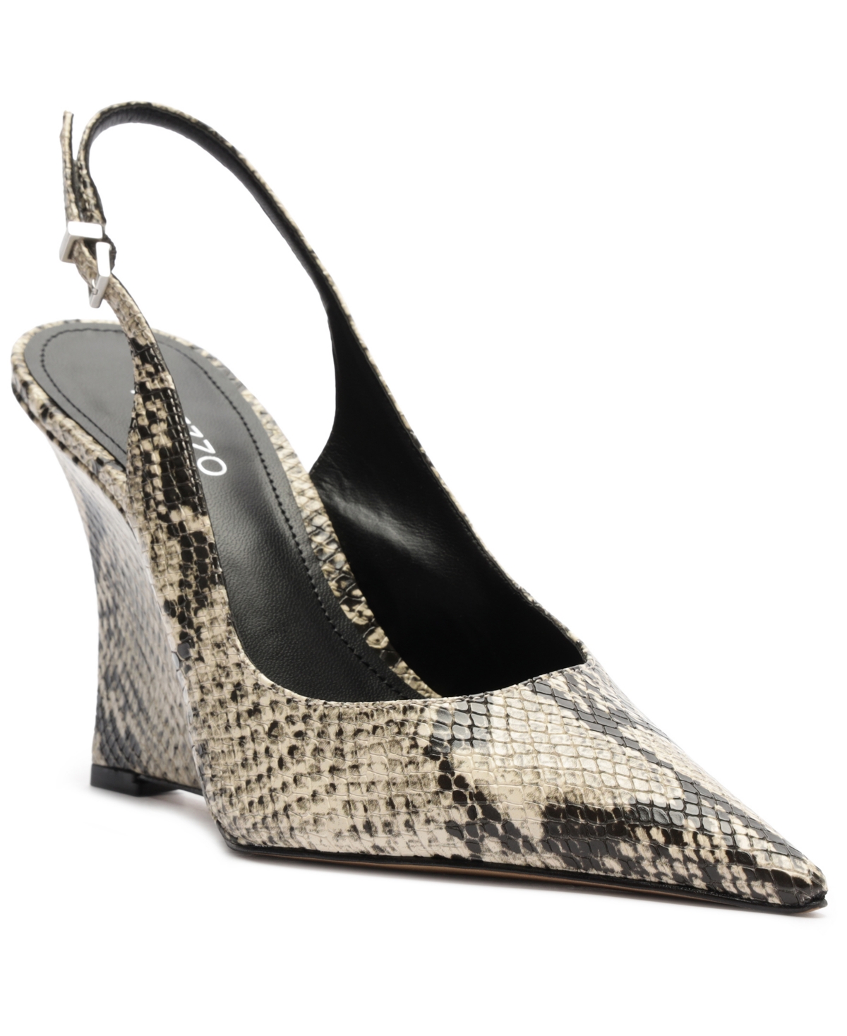 Arezzo Rowen Slingback Pointed Toe Wedge Pump In Brown