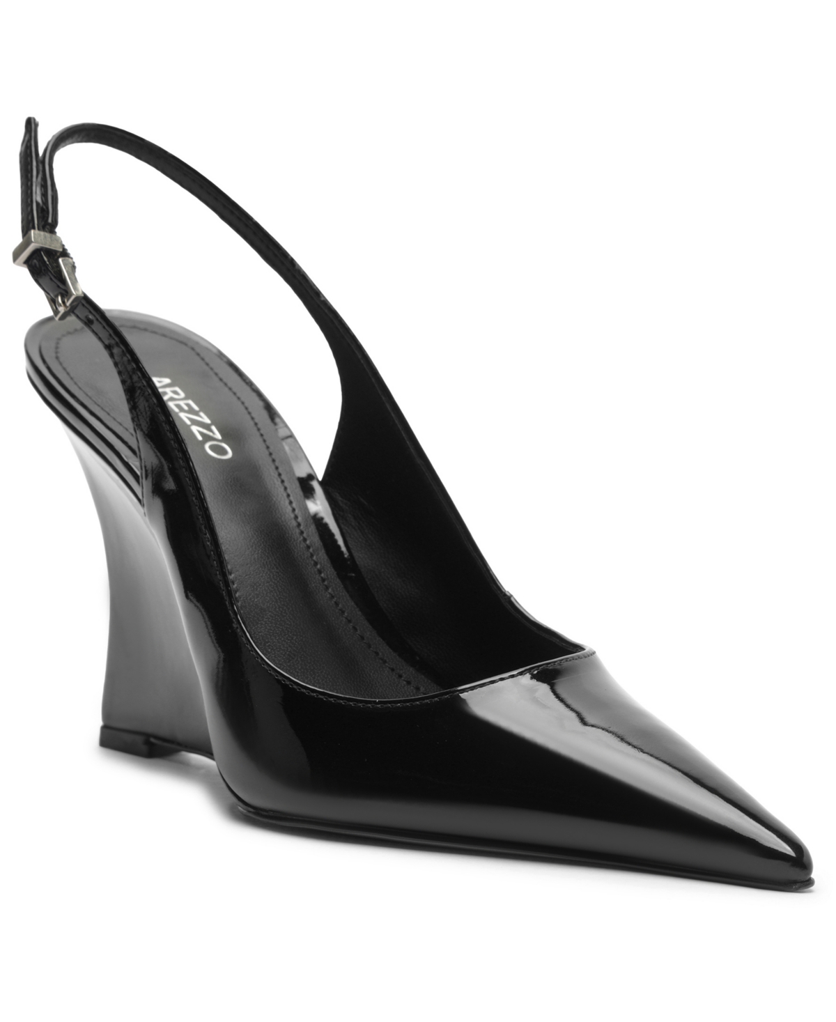 Arezzo Rowen Slingback Pointed Toe Wedge Pump In Black