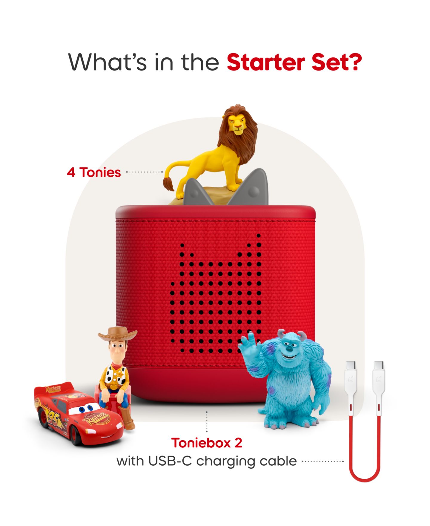 Детские фигурки Tonies TB2 Disney Buddy Bundle Box, Lion King, Cars, Toy Story, Monsters Inc Figurines - Red — фото 3