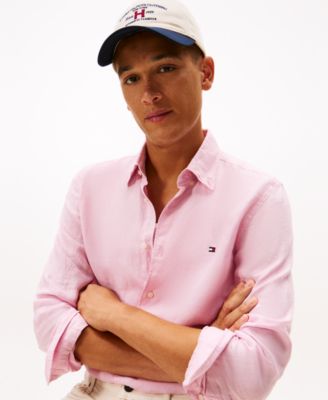 Men's Button-Down Linen Long Sleeve Shirt