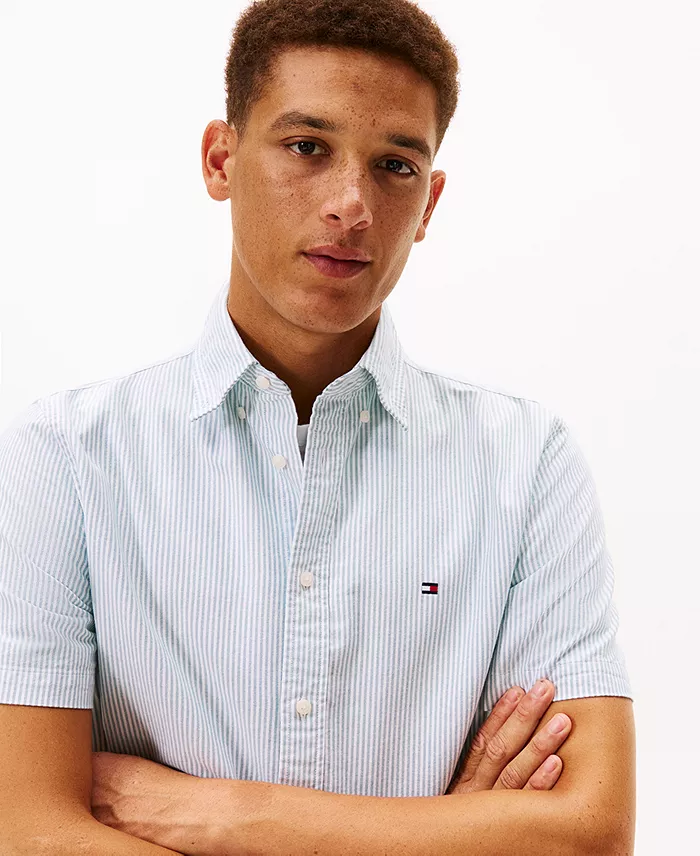Men's Heritage Oxford Stripe Short Sleeve Shirt - thumbnail 3